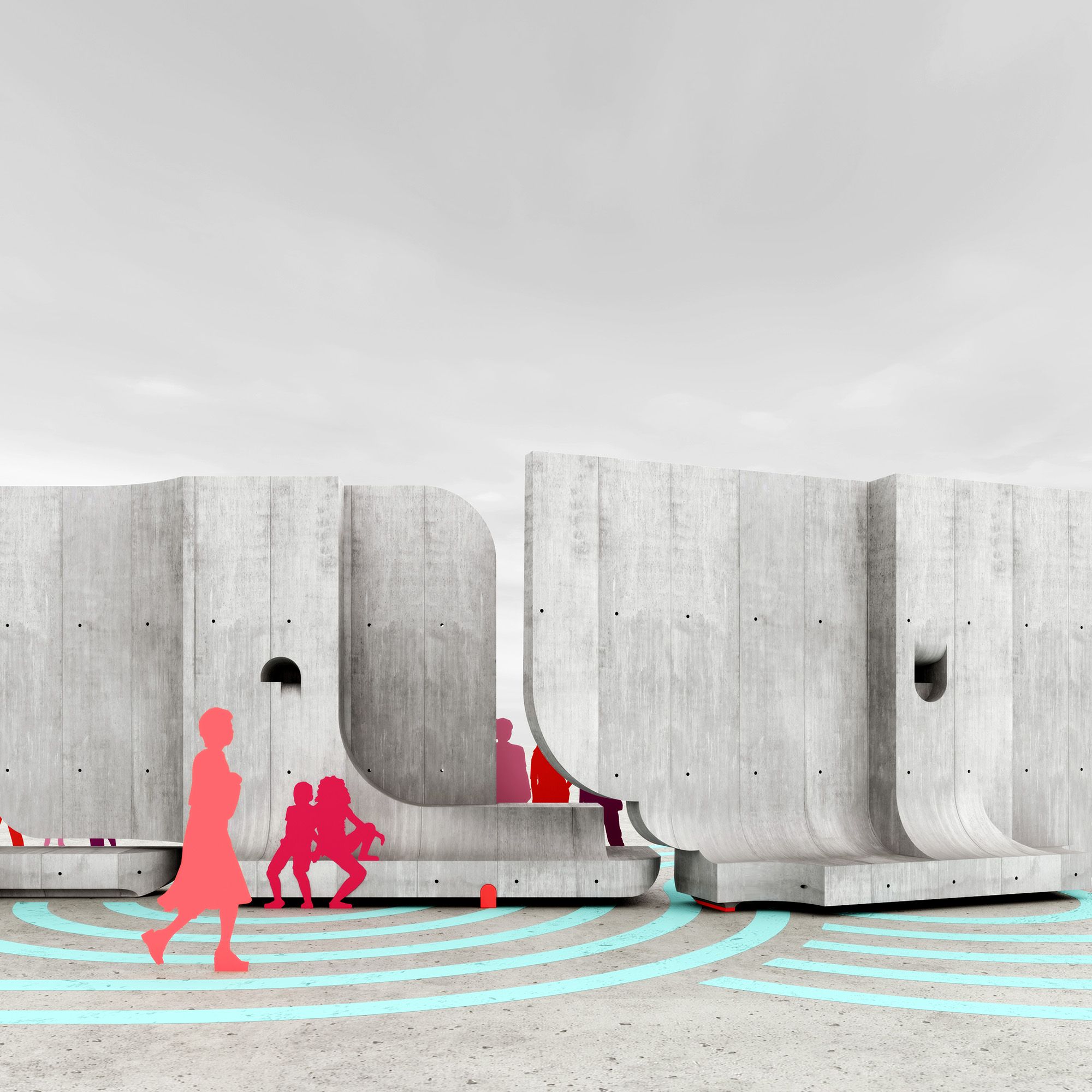 Matter Design envisions a configurable concrete gathering place at the El Paso border