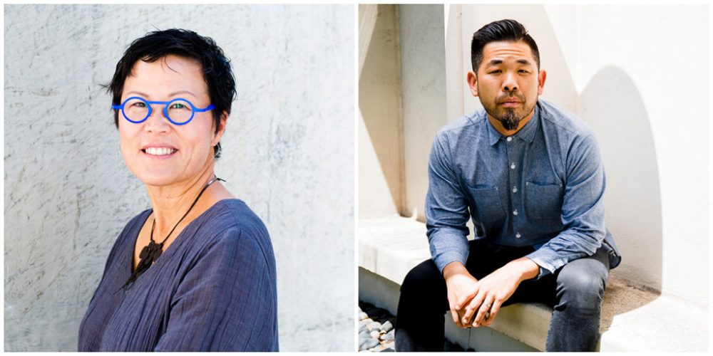 Side-by-side portraits of Doris Sung and Alvin Huang.